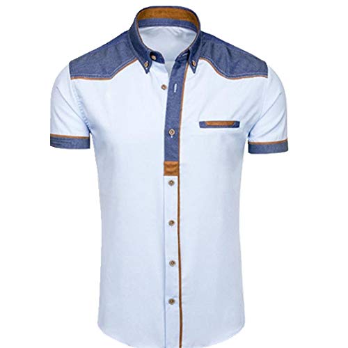 Camisas de los hombres de la moda del dril de algodón de manga corta formal camisas hombre casual ropa de verano