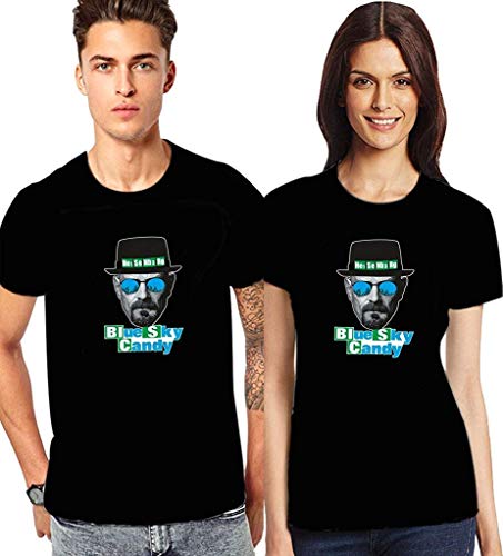Camiseta de cristal puro con nombre de Walter y Jesse rompiendo azul Ice Candy Cult TV Blanco blanco XXL (pecho 119/ 124 cm)