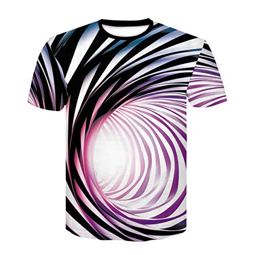 Camiseta Hombre 3D Camiseta de Manga Corta Divertida Camiseta de Moda para Hombre, Whirlpool Abstract S