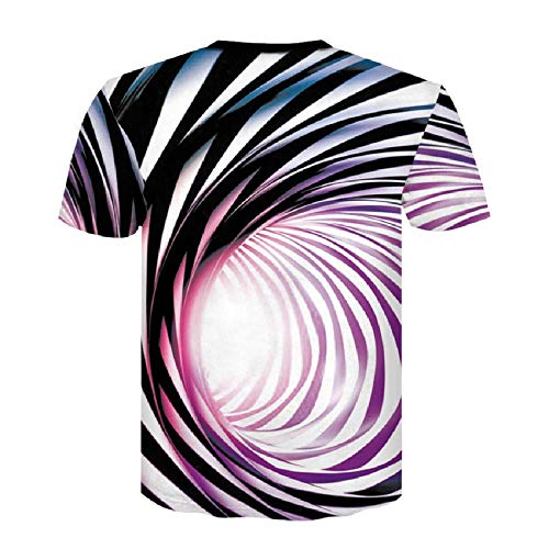 Camiseta Hombre 3D Camiseta de Manga Corta Divertida Camiseta de Moda para Hombre, Whirlpool Abstract S