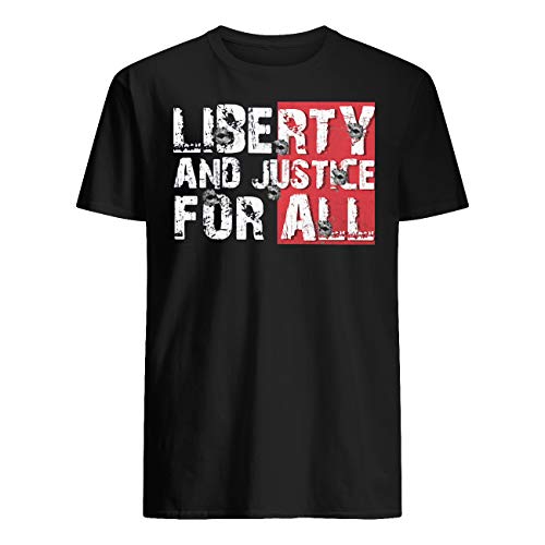 Camiseta Leet Group Liberty and Justice for All Black 2020 Negro Negro ( XXL