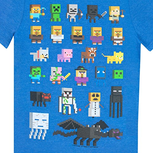 Camiseta para chicos de Minecraft azul real 10-11 Años