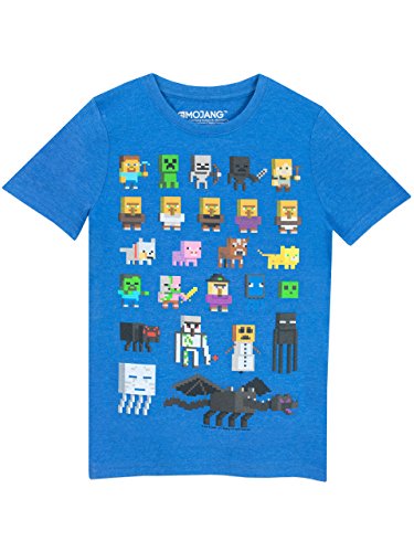 Camiseta para chicos de Minecraft azul real 10-11 Años
