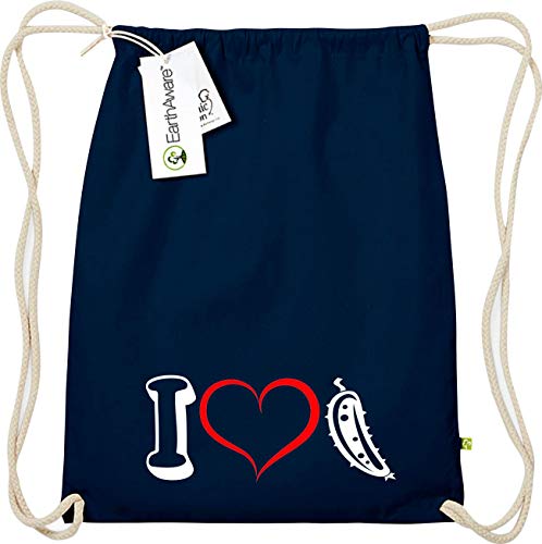 Camiseta stown Organic gymsac verduras I Love Ensalada pepino pepino, color azul, tamaño talla única