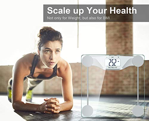 CAMRY Báscula de baño digital con IMC, plataforma grande de 30.2 * 30.2 cm, tecnología de apagado automático por pasos, 400 lb / 180 kg, vidrio templado de 8 mm y pantalla LCD grande