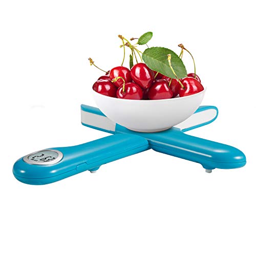 Camry Báscula Digital de Cocina Plegable,Balanza Electrónica para Cocinar,Mini Balanza para Alimentos,Peso de Cocina con Pantalla LCD, Hasta 5Kg de Peso,Función de Auto-Apagado y Tara(Azul)