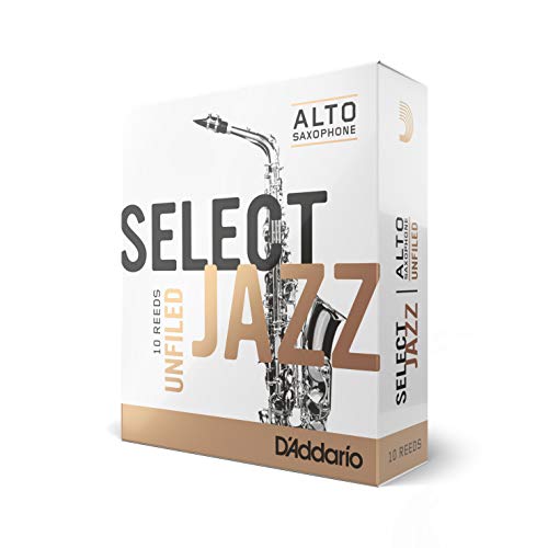 Cañas para saxo alto Rico Select Jazz, corte americano, resistencia 3/media, paquete de 10