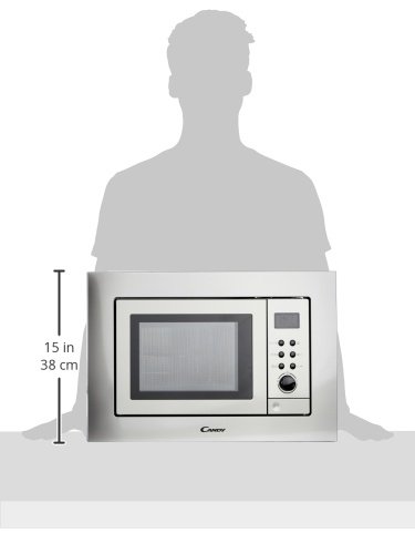 Candy MIC211EX - Microondas integrable con grill, Capacidad 21L, Plato giratorio 24,5cm, Display digital, Potencia 800W-1000W, 8 Programas, Acero inoxidable antihuellas