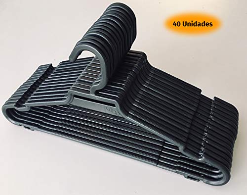Cano 40 Perchas plástico, Black, Adulto