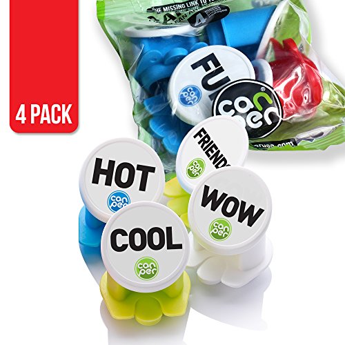 Canper es un Nuevo tapón de latas Reutilizable para el Consumo higiénico de Bebidas enlatadas – Pajita Multiusos para latas de refresco (Words 4 Pack)