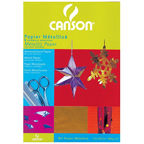 Canson 200992701 - Papel metalizado (A4, 21 x 29.7 cm), colores surtidos