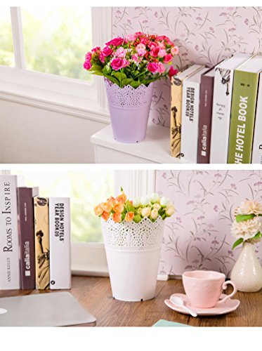 CAOLATOR Jarrón de Plástico Multifunción Planta Lace Flor Jarrón Titular de la Pluma para el Organizador de la Hogar Decoración