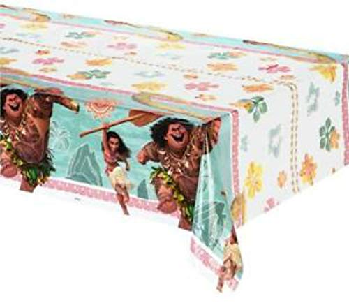 CAPRILO Lote de Cubiertos Infantiles Desechables Vaiana (16 Vasos, 16 Platos,20 Servilletas y 1 Mantel (120 x 180) .Vajillas. Juguetes y Regalos Fiestas de Cumpleaños, Bodas, Bautizos, Comuniones. L6