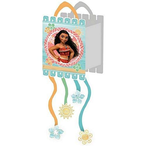 CAPRILO Lote de Cubiertos Infantiles Desechables Vaiana (8 Vasos, 8 Platos,20 Servilletas y 1 Piñata 20 x 30 .Vajillas. Juguetes y Regalos Fiestas de Cumpleaños, Bodas, Bautizos, Comuniones. L3