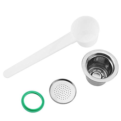 Cápsula de café reutilizable, Cápsula recargable para cafetera Nespresso, Cápsula de café reutilizable y recargable de acero inoxidable, Compatible para cafetera Nespresso