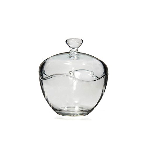 Car Bomboniere Lara Caja de Cristal con Tapa, 14 cm de Altura y 13 cm de diámetro, Transparente