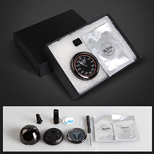 CAR ROVER Ambientador de Coche Difusor de Aceite Esencial con Reloj de Cuarzo Dashboard, Difusor de la Fragancia del Perfume Air Vent Clip incluir 4 Piezas Bálsamos Océano Sólido