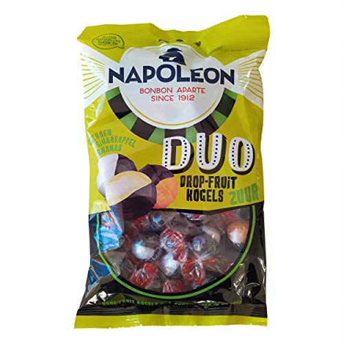 Caramelo duro con sabor a fruta | Napoleon | Limón Naranja Piña Dúo Regaliz-Fruit Balls | Peso total 175 gramos