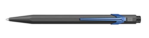 Caran d-Ache 849.549 - Bolígrafo (Gris, Azul, Clip-on retractable ballpoint pen, Hexagonal, Acero inoxidable, Metal)