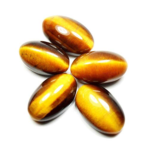 CaratYogi Ojo de Tigre Natural Piedra Suelta Peso Total 10 Quilates 5 Piezas Lote Forma Ovalada a Precio mayorista