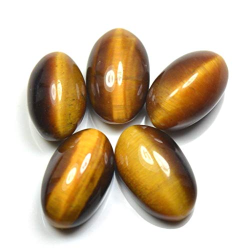 CaratYogi Ojo de Tigre Natural Piedra Suelta Peso Total 10 Quilates 5 Piezas Lote Forma Ovalada a Precio mayorista
