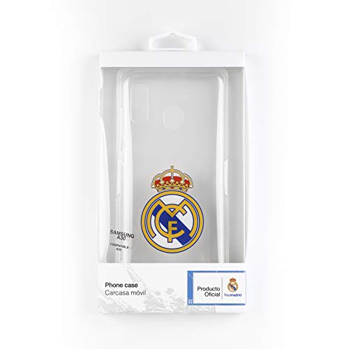 Carcasa Transparente con Escudo de Color del Real Madrid Club de Futbol Oficial para Samsung A30/ A50