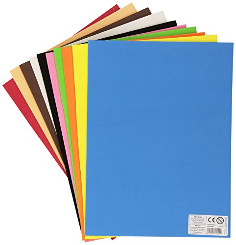 Carchivo 133314 - Pack de 10 laminas de goma Eva, 22 x 29.5 cm, multicolor