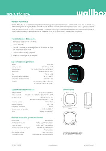 Cargador Pulsar potencia 11 kW conector tipo 2 manguera de 5 metros (compatible con todas marcas de vehículo eléctrico)