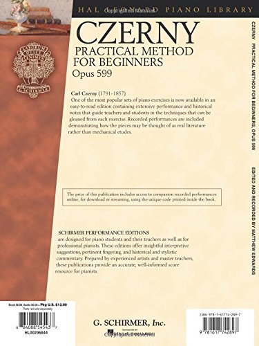 Carl Czerny: Practical Method For Beginners Op.599 (Schirmer Performance Edition) (Schirmer Performance Editions)