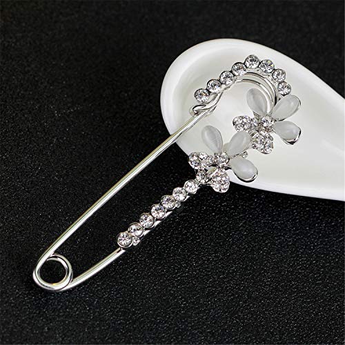Carr Coverdale - Broche de Seguridad para Hombre con Diamantes de imitación, Color Plateado