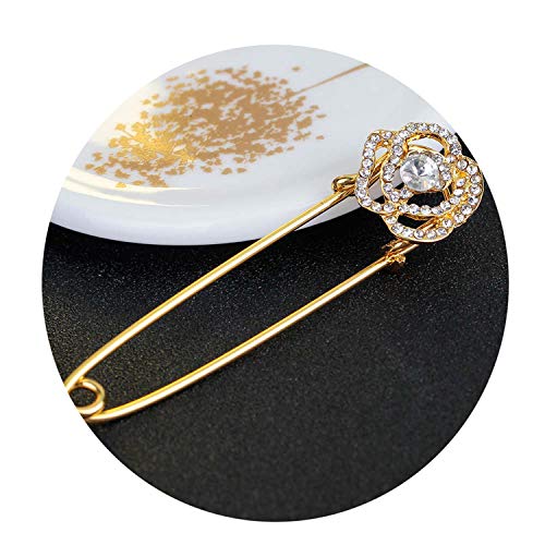 Carr Coverdale - Broche de Seguridad para Hombre con Diamantes de imitación, Color Plateado