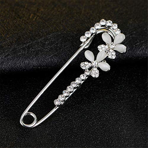 Carr Coverdale - Broche de Seguridad para Hombre con Diamantes de imitación, Color Plateado