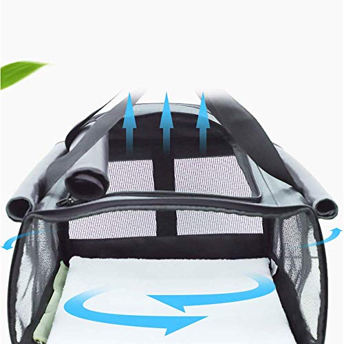 Carretilla para Mascotas, Bolsa para Trolley para Mascotas Mayor ventilación en la Jaula de arroz para Gatos de Verano con una Bolsa para Perros portátil Bolsa de Viaje con Ruedas Espacio Grande