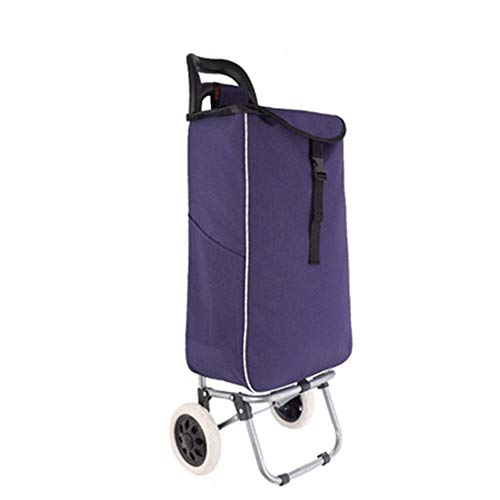 Carrito de la Ccompra Plegable Wearable Cesta de la Compra Plegable Compras Hogar portátil Plegable Cesta de ultramarinos Grande Carretilla de Las Compras Bolsa (Color : Six, Size : 25.5x21x94cm)