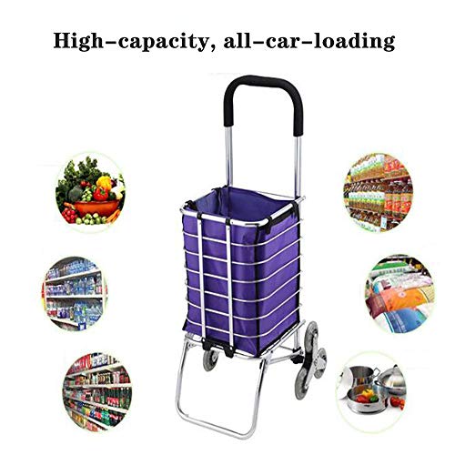 Carrito De La Compra De Aluminio Carrito De La Compra Plegable para Subir Escaleras Carrito De La Compra Bolsa De Carrito De La Compra Reutilizable Unisex