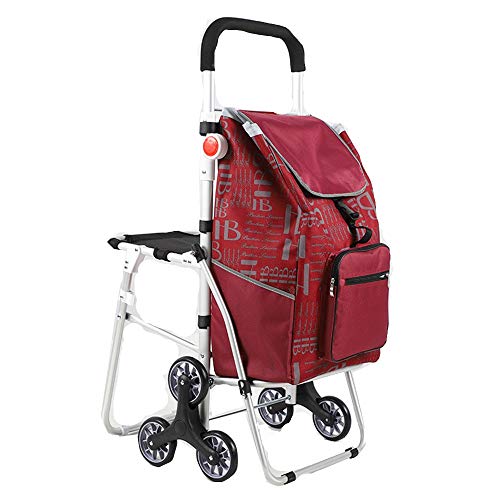 Carrito de la compra Plegado del lunar Carrito de la compra Carrito de la compra impermeable Impreso en 6 Ruedas con bolsa desmontable Ligera Carrito de la compra ( Color : Black , Size : Free size )