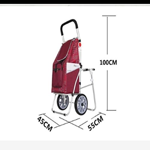 Carrito de la compra Plegado del lunar Carrito de la compra Carrito de la compra impermeable Impreso en 6 Ruedas con bolsa desmontable Ligera Carrito de la compra ( Color : Black , Size : Free size )
