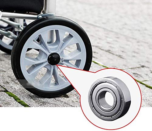 Carritos De Mano Carrito De Compras con Silla Carrito De Compras Plegable Carrito Viejo Remolque Pequeño Carrito Portátil Conductor Carro De Equipaje De Empuje,Black