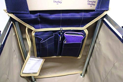 Carro de la Compra Plegable De Lujo 'Mulberry' de Sholley, Carrito de la Compra Fuerte y Estable, Ayuda para la Movilidad, 4 Ruedas 6 Ruedas, Asa Ajustable Altura y Ângulo, Hombres, Mujeres, Unisex