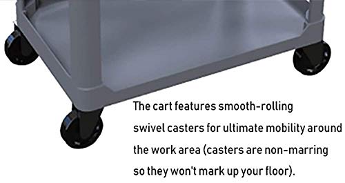 CART Carro ， Carro médico ， Coche comedor ， Recoger ， Herramienta Carro médico Carro para hostelería de 3 niveles con manija, Servicio de limpieza multifunción gris Carro de recogida de ropa con rued