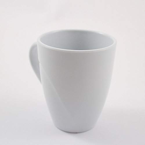 Cartaffini - 2 tazas de melamina, con mango largo - Dimensiones: Ø 8,3 cm/H 10 cm - Capacidad: 220 ml - Color: blanco