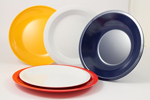 Cartaffini - Aire – 6 platos blancos ligeros de melamina - Diámetro: 22,7 cm-