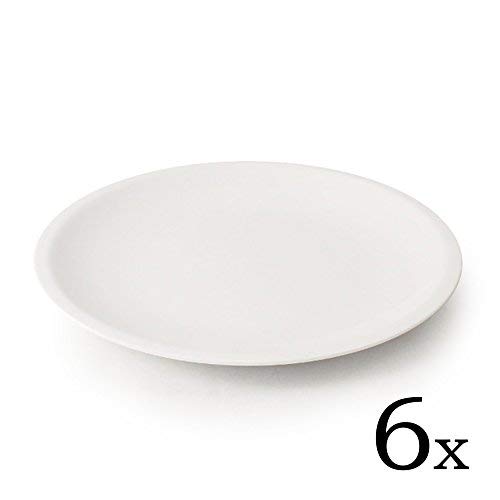 Cartaffini - Aire – 6 platos blancos ligeros de melamina - Diámetro: 22,7 cm-