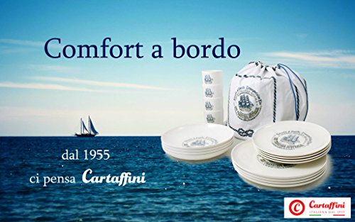 'cartaffini – Plato llano "Cima De Melamina, diámetro 24 cm – Juego 6 Piezas – Color: Blanco Marfil