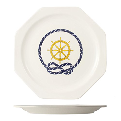 cartaffini Srl Plato llano timón octogonal de melamina, 24 x 24 cm – Set 4 Piezas) – Color Blanco Marfil