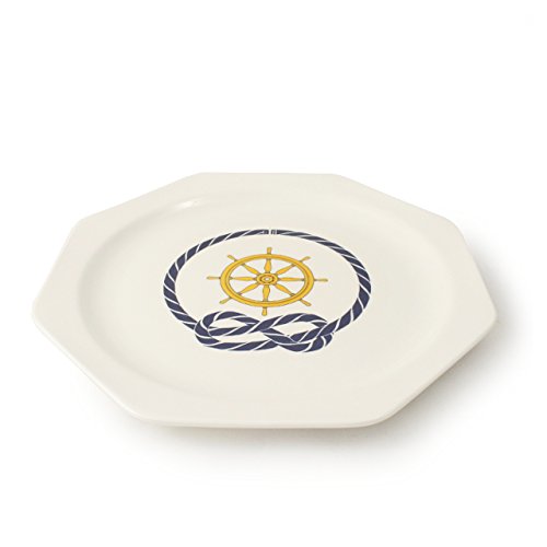 cartaffini Srl Plato llano timón octogonal de melamina, 24 x 24 cm – Set 4 Piezas) – Color Blanco Marfil