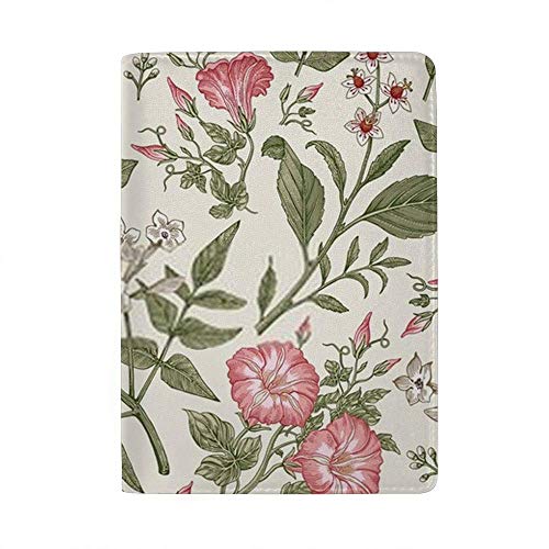 Cartera con Funda para Pasaporte, Flores, Vintage, Petunia, Flores Silvestres, Barroco Victoriano, Organizador de Caja de Tarjetas con Bloqueo RFID, 4.5 x 6.5 Pulgadas