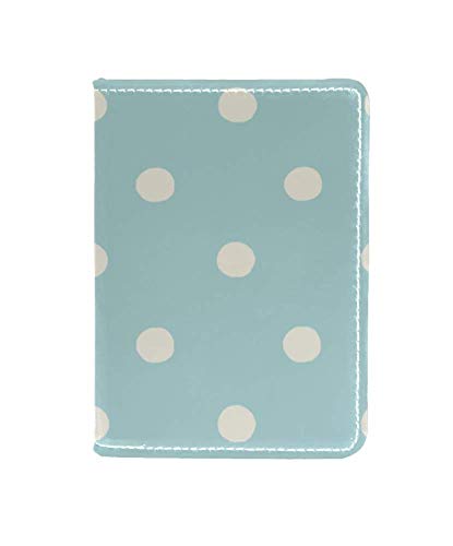 Cartera de la Cubierta del Tenedor del Pasaporte de los Lunares del Color del Trullo, Protector del Organizador del Pasaporte del Viaje del Estuche de la Tarjeta de Bloqueo RFID