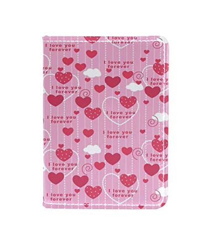 Cartera de la Cubierta del Tenedor del Pasaporte del día de San Valentín Feliz, Protector del Organizador del Pasaporte del Viaje del Estuche de la Tarjeta de Bloqueo RFID