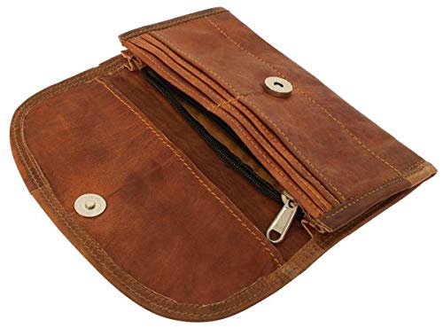 Cartera Gusti Cuero Nature - Cartera de Piel Emma para Mujer Vintage Marrón Cuero